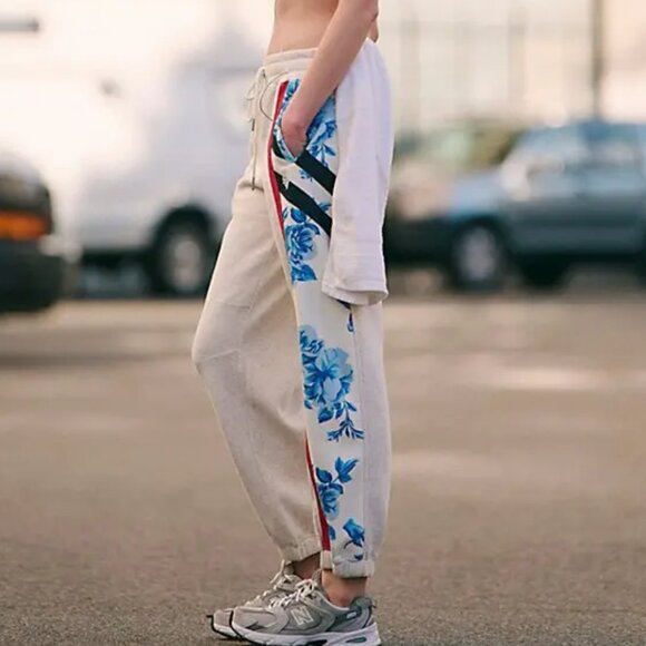 NWT Free People Print Sprint Finish Pants in Ivory Toile Combo - Picture 2 of 8